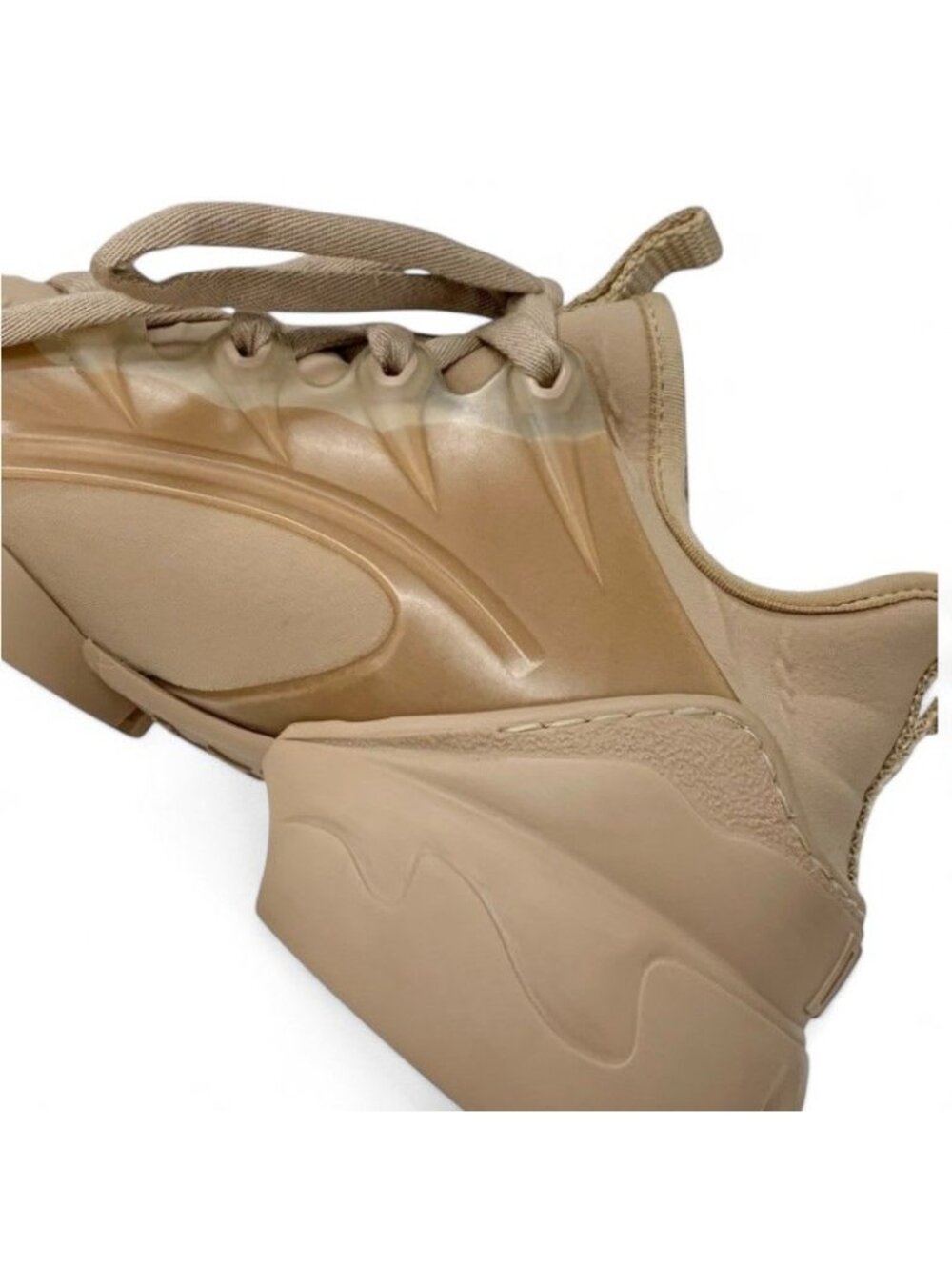 Christian Dior D-connect Sneakers Shoes Rubber Fabric Leather Pink Beige Logo - Picture 10 of 11